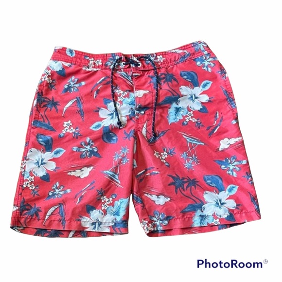 ST JOHN’S BAY Drawstring Swimming Shorts Hawaiian L - Picture 1 of 12